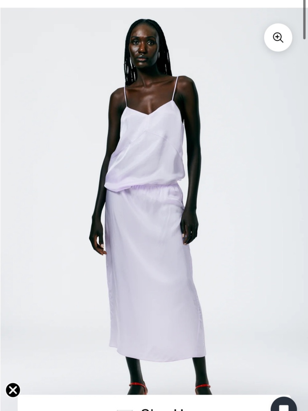 Tibi Lilac Satin Midi Skirt